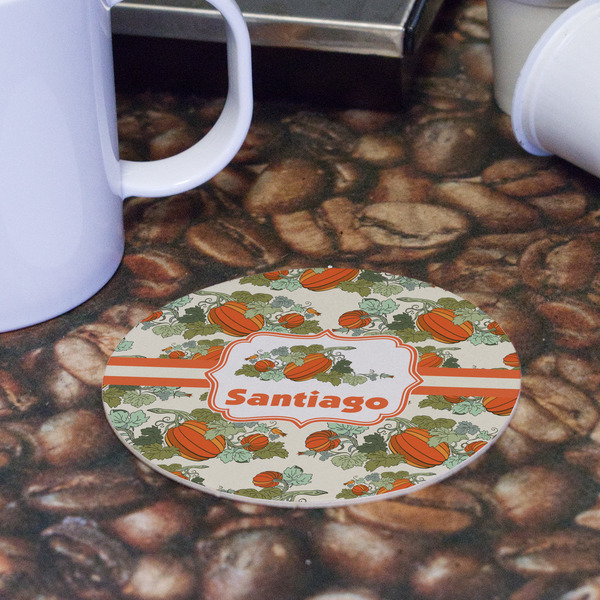 Pumpkins Round Paper Coaster - Front