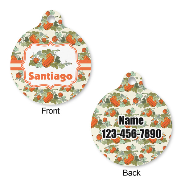 Pumpkins Round Pet ID Tag - Large - Approval