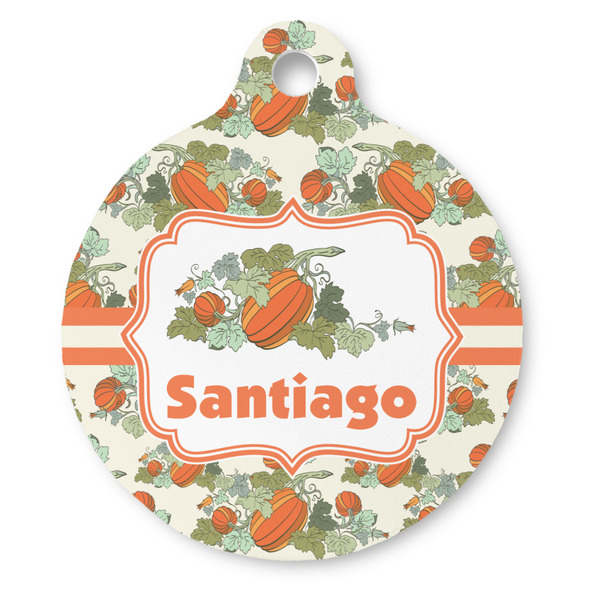 Custom Pumpkins Round Pet ID Tag (Personalized)