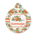 Pumpkins Round Pet ID Tag - Small (Personalized)