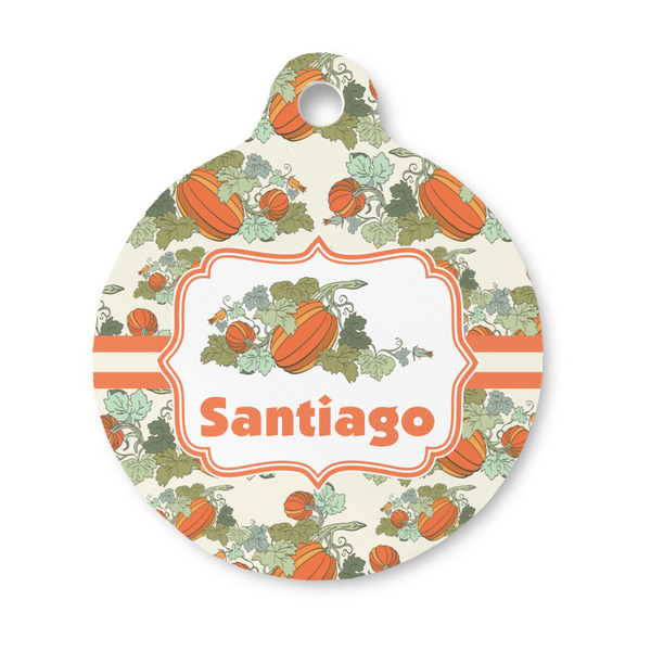 Custom Pumpkins Round Pet ID Tag - Small (Personalized)