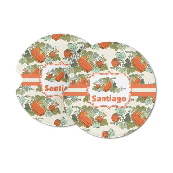 Custom Pumpkins Sandstone Car Coasters (Personalized)