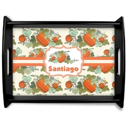 Pumpkins Black Wooden Tray - Large (Personalized)