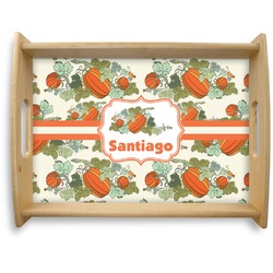 Pumpkins Natural Wooden Tray - Large (Personalized)