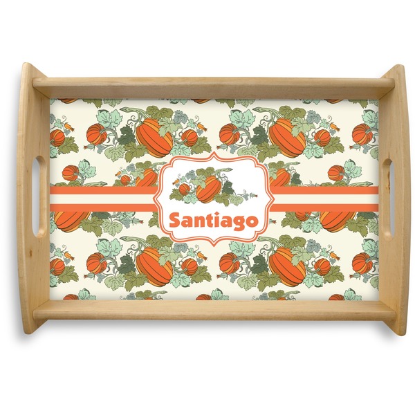 Custom Pumpkins Natural Wooden Tray - Small (Personalized)