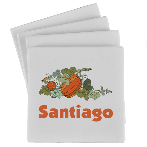 Custom Pumpkins Absorbent Stone Coasters - Set of 4 (Personalized)