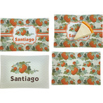 Pumpkins Set of 4 Glass Rectangular Appetizer / Dessert Plate (Personalized)