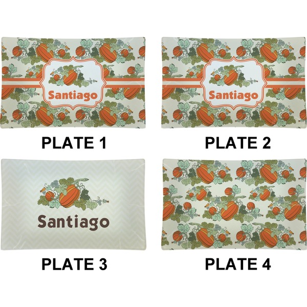Pumpkins Set of Rectangular Dinner Plates (Approval)