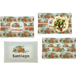 Pumpkins Set of 4 Glass Rectangular Lunch / Dinner Plate (Personalized)