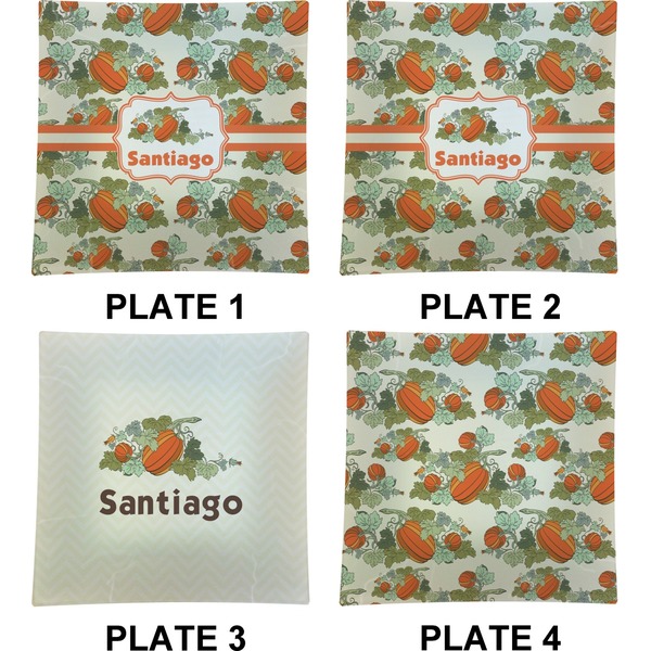 Pumpkins Set of Square Dinner Plates (Approval)