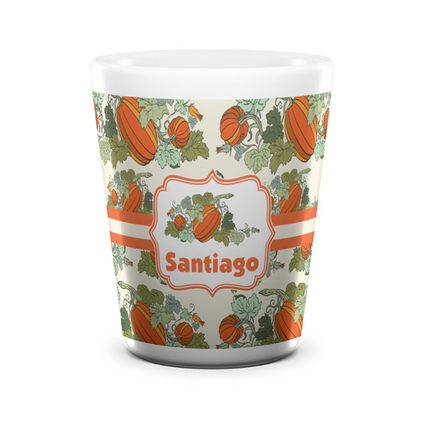 Custom Pumpkins Ceramic Shot Glass - 1.5 oz - White - Set of 4 (Personalized)