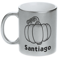 Pumpkins Metallic Silver Mug (Personalized)