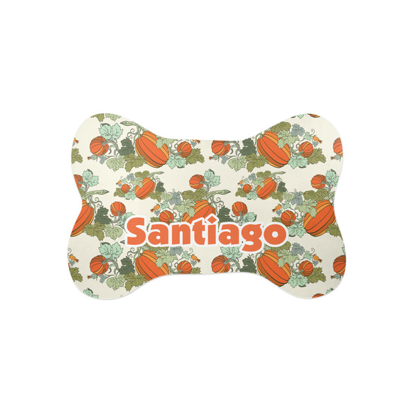Custom Pumpkins Bone Shaped Dog Food Mat (Small) (Personalized)