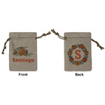 Pumpkins Small Burlap Gift Bag - Front & Back (Personalized)