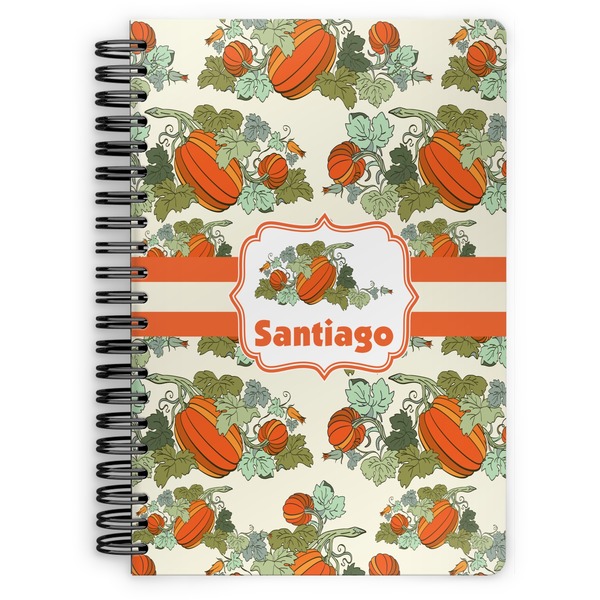 Custom Pumpkins Spiral Notebook - 7x10 w/ Name or Text