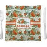 Pumpkins 9.5" Glass Square Lunch / Dinner Plate- Single or Set of 4 (Personalized)