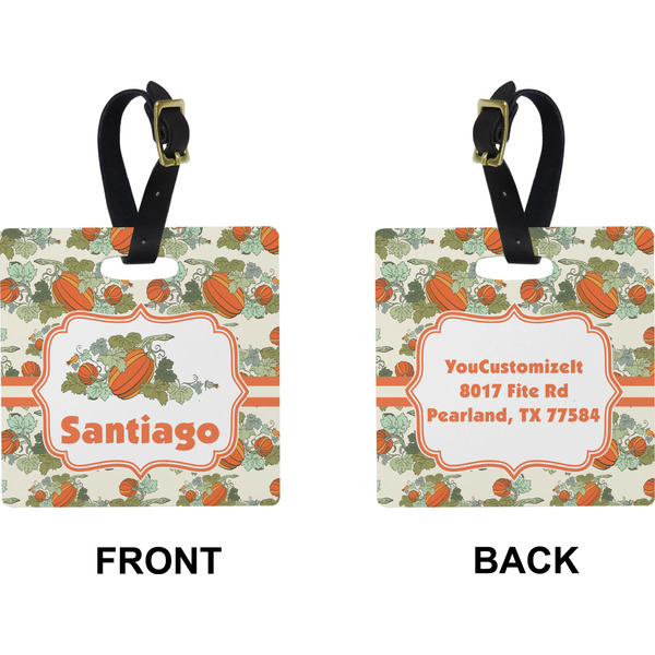 Pumpkins Square Luggage Tag (Front + Back)