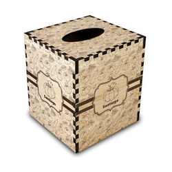 Pumpkins Wood Tissue Box Cover - Square (Personalized)
