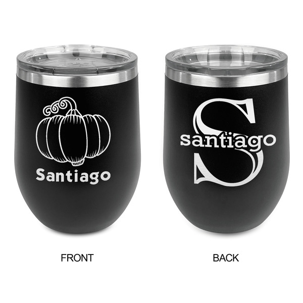 Pumpkins Stainless Wine Tumblers - Black - Double Sided - Approval