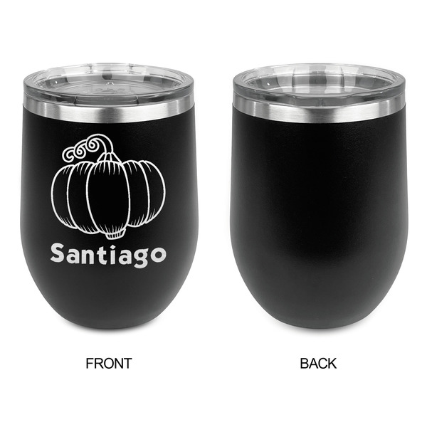 Pumpkins Stainless Wine Tumblers - Black - Single Sided - Approval
