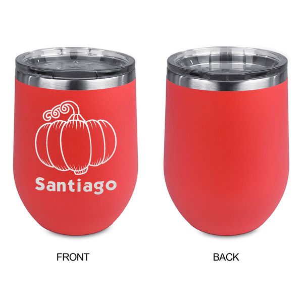 Pumpkins Stainless Wine Tumblers - Coral - Single Sided - Approval
