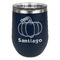 Pumpkins Stemless Stainless Steel Wine Tumbler - Navy - Single Sided (Personalized)