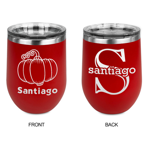 Pumpkins Stainless Wine Tumblers - Red - Double Sided - Approval