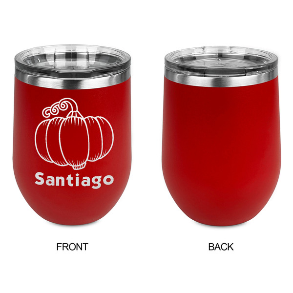 Pumpkins Stainless Wine Tumblers - Red - Single Sided - Approval