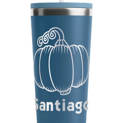 Pumpkins RTIC Everyday Tumbler with Straw - 28oz - Steel Blue - Double-Sided (Personalized)
