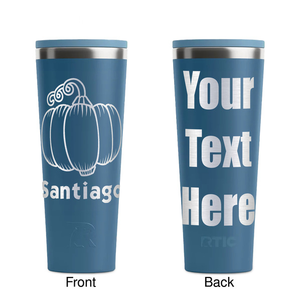 Pumpkins Steel Blue RTIC Everyday Tumbler - 28 oz. - Front and Back
