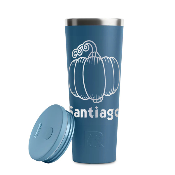 Pumpkins Steel Blue RTIC Everyday Tumbler - 28 oz. - Lid Off