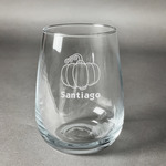 Pumpkins Stemless Wine Glass - Engraved (Personalized)