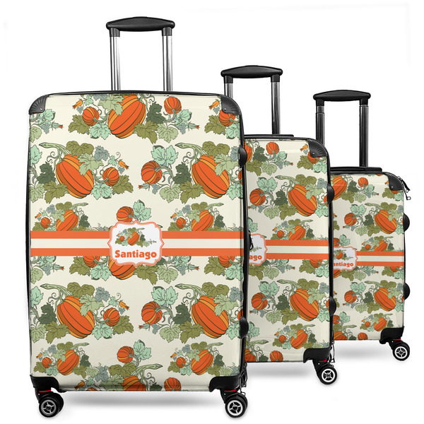Custom Pumpkins 3 Piece Luggage Set - 20" Carry On, 24" Medium Checked, 28" Large Checked (Personalized)