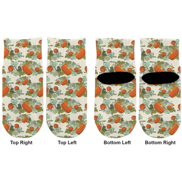 Pumpkins Toddler Ankle Socks - Double Pair - Front and Back - Apvl