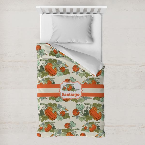 Custom Pumpkins Toddler Duvet Cover w/ Name or Text