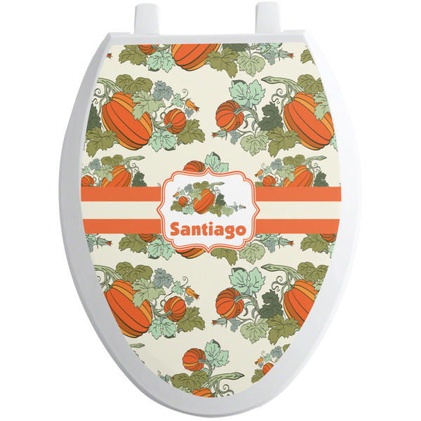 Custom Pumpkins Toilet Seat Decal - Elongated (Personalized)