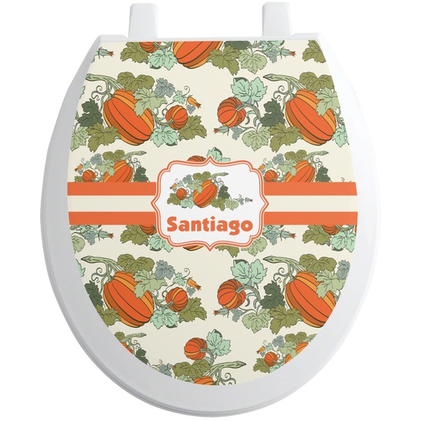 Custom Pumpkins Toilet Seat Decal - Round (Personalized)