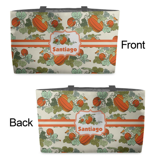 Pumpkins Tote w/Black Handles - Front & Back Views