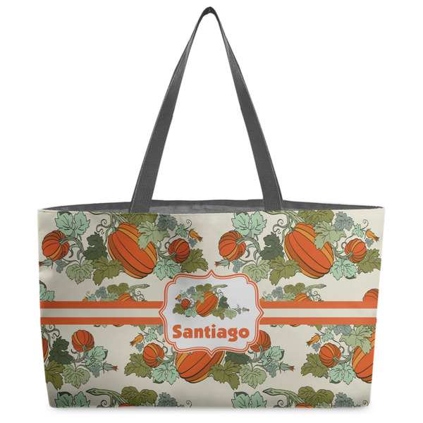 Custom Pumpkins Beach Totes Bag - w/ Black Handles (Personalized)