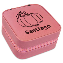 Pumpkins Travel Jewelry Boxes - Pink Leather (Personalized)