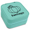 Pumpkins Travel Jewelry Boxes - Leatherette - Teal - Angled View