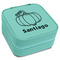 Pumpkins Travel Jewelry Box - Teal Leather (Personalized)