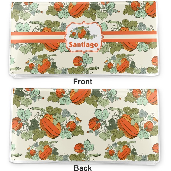 Pumpkins Vinyl Check Book Cover - Front and Back