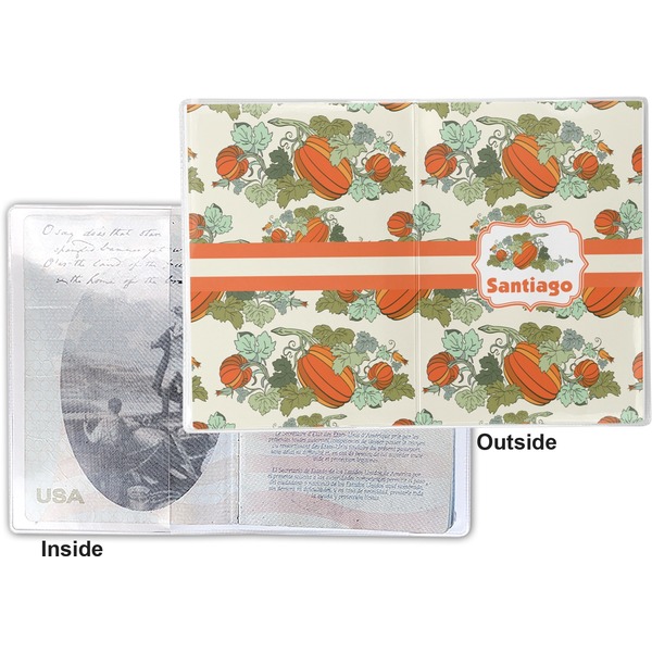 Pumpkins Vinyl Passport Holder - Flat Front and Back