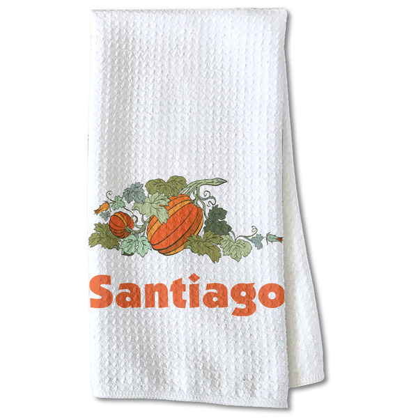 Custom Pumpkins Kitchen Towel - Waffle Weave - Partial Print (Personalized)