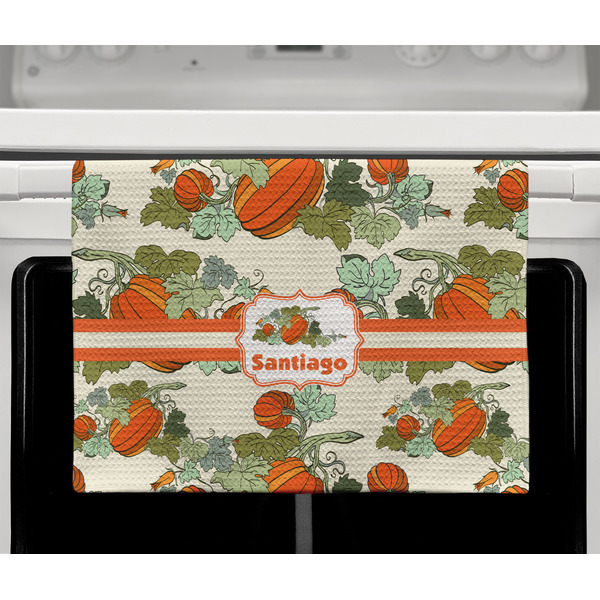 Pumpkins Waffle Weave Towel - Full Color Print - Lifestyle2 Image