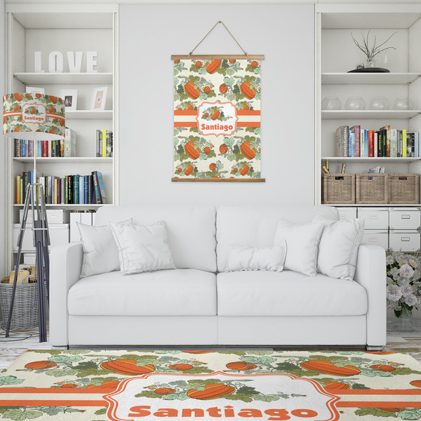 Pumpkins Wall Hanging Tapestry - Portrait - IN CONTEXT