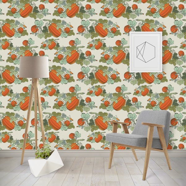 Custom Pumpkins Wallpaper & Surface Covering (Water Activated - Removable)