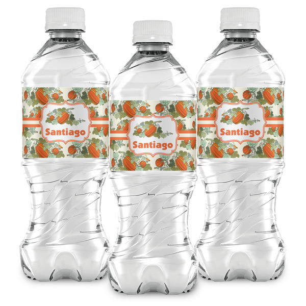 Pumpkins Water Bottle Labels - Front View