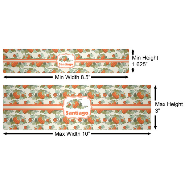 Pumpkins Water Bottle Labels w/ Dimensions